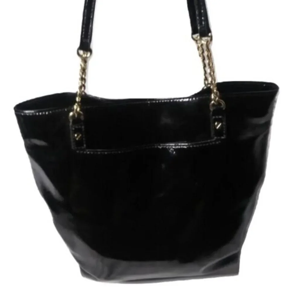 Michael Kors North South Jet Set Black Chain Tote Bag Carry All